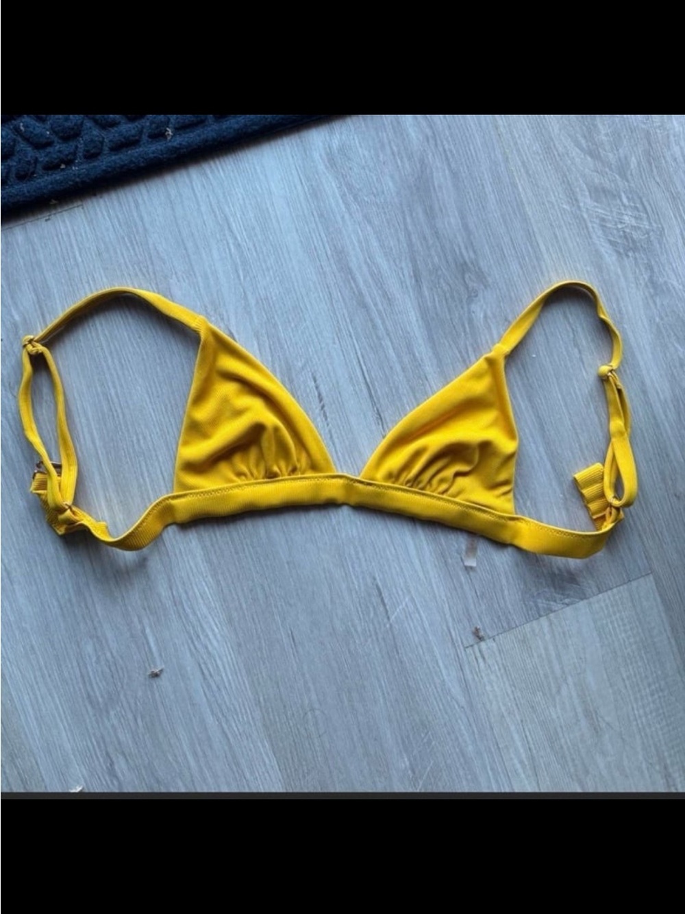 Yellow Shade & Shore triangle bikini top, Size S